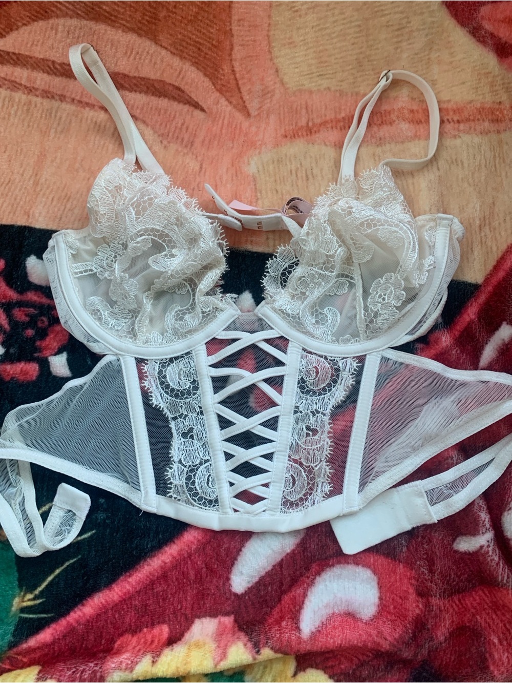 Victoria's Secret White Lace Corset Bralette